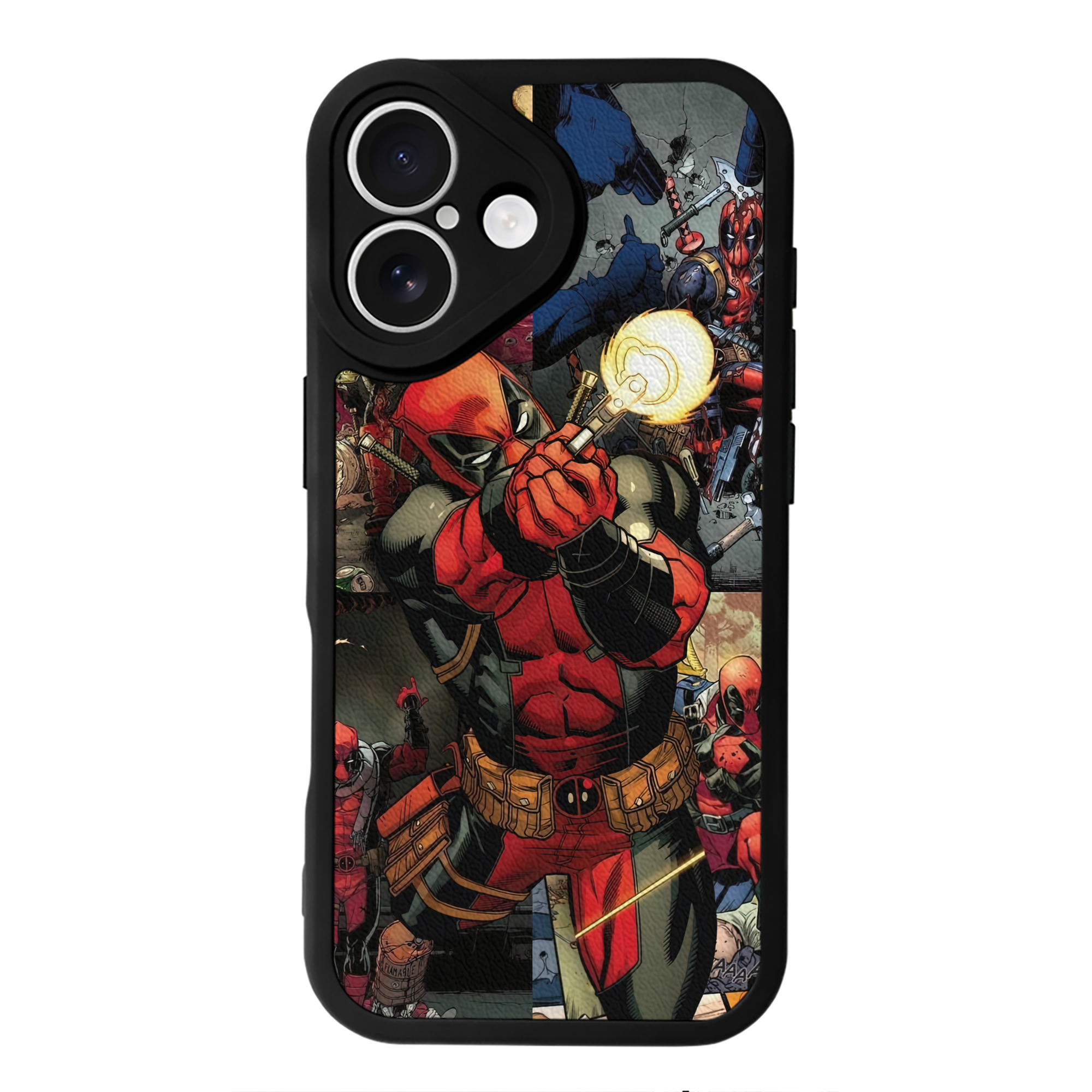 （画像用） Deadpool デッドプール 【iPhone 16シリーズ対応】シリコンスマホケース（レザー調） 材質：シリコン